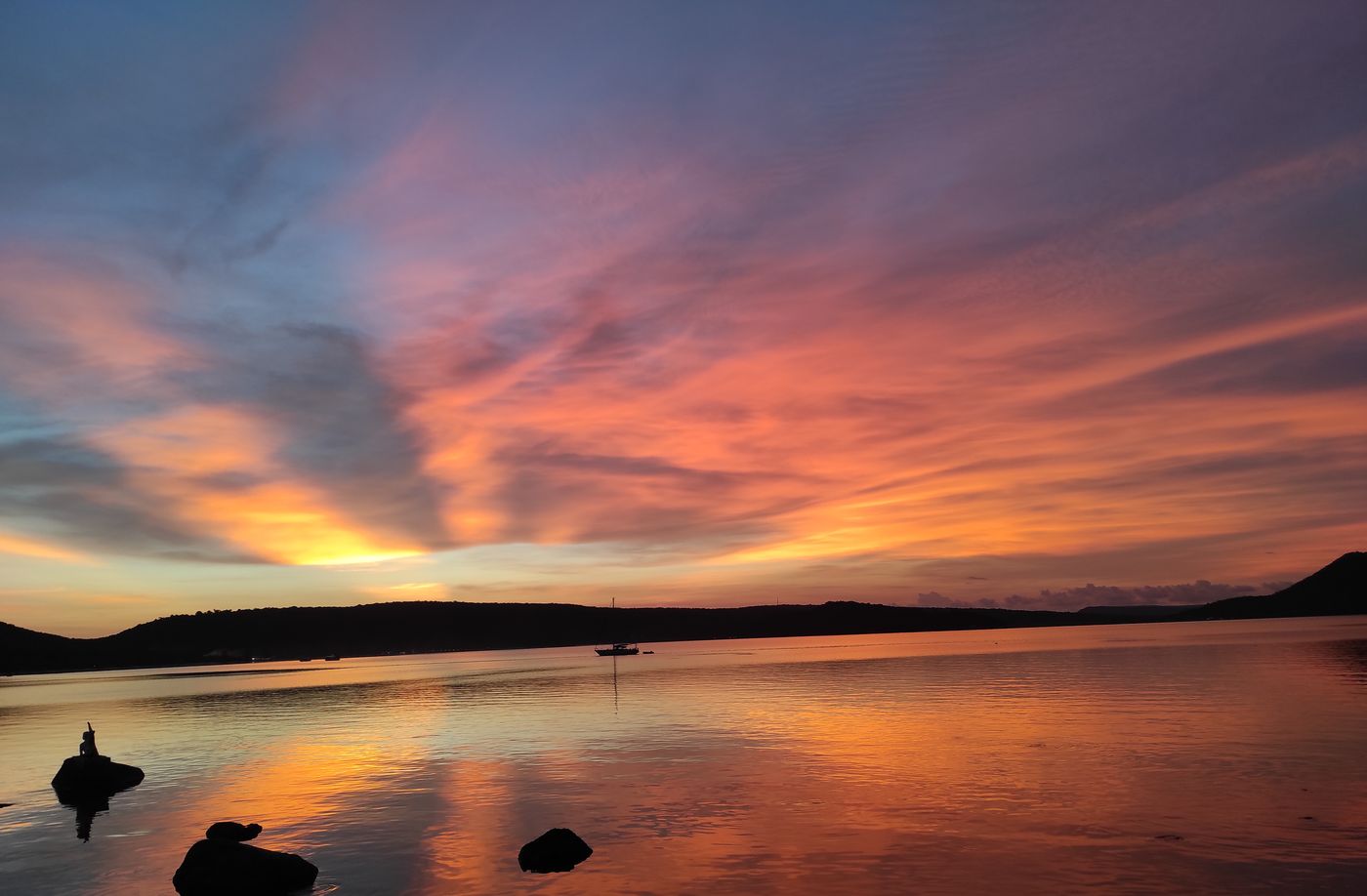Sunset view over the water